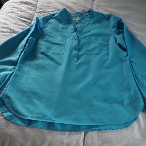 Talbots medium Linen/cotton blue top